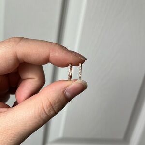 Elegant Rose Gold and Diamond Hoop Earrings